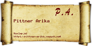Pittner Arika névjegykártya